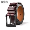 Belts Men Belt Fashion 3.8cm Men's Genuine Cow Leather Casual Waistband Pants Jeans Pin Buckle For Adults 110-130cm