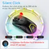 Souris HXSJ T40 souris sans fil 2.4G + BT5.1 + BT5.1 USB triple modes 4000DPI souris avec 7 souris de jeu de lumière RVB pour ordinateur portable