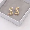 8351Stud Fashion Stud Ohrringe Frau Luxusdesigner Ohrring Multi Colors C Brief Schmuck Frauen 18k Diamant Hochzeitsgeschenke