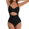 Maillots de bain pour femmes Maillot de bain pour femme Couleur correspondant Sexy Sangle ajourée Femme Taille haute Bikini Tropical Deux pièces String