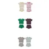 Kläder sätter barnkläder 2024 Summer Brand Design Baby Boys Girls Short Sleeve Tees Shorts 2 st för småbarnstoppar