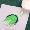 Dangle Earrings High-end Colorful Peacock Feather Long Tassel Hand-woven Rice Beads Women's