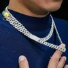 2024 Nice Bling 10mm Buste vers le bas Lien cubain VVS Moissanite 925 Argent Hip Hop Glacé Chaîne à maillons cubains Collier plaqué or 18 carats Cadeau du Nouvel An