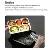 Boîte à déjeuner Bento en acier inoxydable, vaisselle résistante aux fuites, avec vaisselle, écologique, lavable au lave-vaisselle, sans BPA