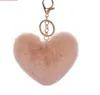 Porte-clés coeur boule Pom porte-clés moelleux fausse fourrure de lapin pompon femmes sac pendentif bijoux porte-clés cadeau de fête