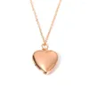 Colares de pingente elegante romântico po quadro de imagem em forma de coração openable jóias acessórios de moda medalhão