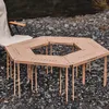 Table hexagonale de Camping en plein air, mobilier de Camping, conception combinée avec pieds détachables en alliage d'aluminium pour Barbecue et randonnée