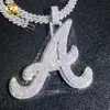 Zuanfa – pendentifs Hip Hop glacés en or véritable 14K, sur mesure, Vvs Moissanite, chiffres et lettres, breloques pour hommes et femmes