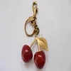 Keychains Crystal Cherry Styles Red Women Girls Pendant Fashion Fruit Handbag 240303