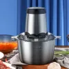 Grinders Fleischwolf, Küchenmaschine 2L/3L Lebensmittelzerkleinerer für Fleisch, Gemüse, Obst und Nüsse, Lebensmittelwolf Edelstahlschüssel 300W