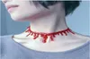 Halloween Decoration Horror Blood Drip Necklace Fake Blood Vampire Fancy Joker Choker Costume Necklaces Party Accessories G204743781