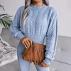 Women's Sweaters Knit White Sweater Long Sleeve Crew Neck Pullover Women Jumper Soft Girls Autumn Winter Thick & Warm Knitwear