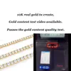 10K 14K 18K Solid Gold Tennis Chain Armband Snabbleverans 3mm 4mm 5mm VVS Moissanite Diamond Tennis Chain Necklace Jewelry