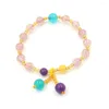 Charm Bracelets Chinese Style Ancient Single Circle Bead Bracelet For Women Agate Fashion Female Ladies Present Jewelry