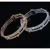 braccialetto di gioielli firmati per braccialetti singoli Bracciale placcato in oro Personalizzato multistrato con perforazione completa Aperture incrociate Orologi di design d'amore Bracciale per orologio da donna