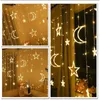 سلاسل 3.5m 138leds Star Moon LED Strain String Light Christmas Ramadan Garland Lomorling Holday Lights for Wedding Party Decor
