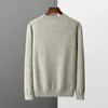 Men's Sweaters Pure Wool Sweater Round Neck Diamond Square Thick Cashmere Long Sleeve