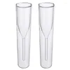 Wine Glasses 2 Pieces Tall Toasting Double-Walled Champagne Flute For Birthday Party