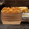 Disposable Dinnerware 100Pcs Fried Snacks Boxes Dog Tray Oil-proof Frying Containers