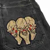 Herren Jeans Street Hip Hop Retro Schädel Grafik Druck Baggy Schwarze Hosen Männer Frauen Harajuku Gothic Breite Hosen 230925