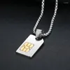 Pendanthalsband 1pc Creative rostfritt stål Telefonsimkorthalsband för män Kvinnor Punk Hip Hop Cool Dog Tag Chain Jewelry Wn6