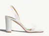 Top elegante Sommer-Damen-Absatzsandalen So Nude Tie Pump Wildleder sexy verspielter Rücken Party Hochzeit Brautschuhe Damen klobige Frau Schwarz Weiß High Heels Schuhkarton 35-43