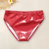 Calcinha feminina encantadora senhora briefs sem restrição mulheres cuecas cor sólida cintura alta brilhante espelho pintura clubwear