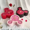 1Set Velvet Soap Rose Flower with Gifts Box Eternal Floral Room Desktop Decoration Wedding Party Valentines Day Crafts 240228