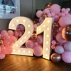 Scatola di riempimento per palloncini con numeri giganti illuminati da 73 cm Decorazione per feste di compleanno per anniversari Cornice per palloncini Decorazione di nozze Baby Shower 240222