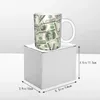 Canecas Personalizado Dinheiro Dólares Moeda Digital Caneca DIY Impressão Virtual Cerâmica Xícara de Chá de Leite
