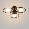 Taklampor Modern Nordic E27 Svart LED -ljuskronor Edison -glödlampor inomhusljus för sovrummet vardagsrumslampa