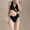 2024 New Bikini Swimsuit Women's Black Sexy High Waist One Piece Summer Vacation High Grade Swimsuit Spicy Girl Clothing