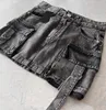 Vintage goth noir y2k mini skiir mode harajuku plusieurs poches denim plaid jupe femme décontractée polyvalente streetwear sexy 240227