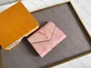 محفظة المرأة مغلف Victorine Wallet Leather Leather Flower Letters Short Purse Card Card M80086