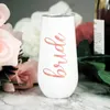 Waterflessen 180 ml Gepersonaliseerde naam Tumbler Cup Geïsoleerd Roestvrij staal Feest Dames Wijn Aangepaste bruiloft Bruidsmeisjesgeschenken