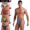 Double Ding Imitation Leather Hot Stamped Underwear Sexy Fun T-Shaped Pants Men's 668775