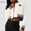 Lu Align T-Shirt Outfit Dames Yoga Crop Tops Dames Button Loose Short Veelzijdig jack Lange mouwen Baseball Gym Coat Workout Top Jogger Gry Lu-08 2024