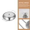 Poêle poêle avec couvercle en acier inoxydable Stockpot shabu non manche de casserole de cuisine ménage woks pour approvisionnement