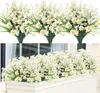 人工デイジーフラワーズフェイクUV抵抗性緑の低木プランターホームオフィスガーデンヤード窓箱結婚式装飾240301