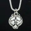 Cool Vintage Skeleton Magic Mirror Alloy Pendant Necklace Men's Jewelry Punk Rock Skull Style Charm Necklaces 1289w