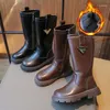 Botas Bebê Crianças Longas Meninas Neve À Prova D 'Água Criança Pequena Crianças Britânica Moda Couro Esporte Sapatos