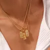 Collane con ciondolo Collana con zodiaco tarocchi in acciaio inossidabile Oroscopo Amanti impermeabili Il sole Stelle Corda intrecciata Catena di gioielli per donne Uomini