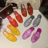 2024 Home slippers Women's jelly clear crystal slippers Soft soles non-slip plastic slippers candy color casual flip-flops summer