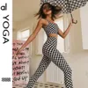 Lu Align AL Outfit Trajes Nuevas Mujeres Tablero de ajedrez Rejilla Chándal Conjunto de yoga Fitness Ropa deportiva Estiramiento Suave Deportes Ropa de gimnasio Sujetador Bolsillo Leggings Jogger Gry Lu-08 2024