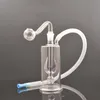 2pcs Mini verre brûleur à mazout Bong barboteur fumer tuyau d'eau matrice cage à oiseaux Dab Rig Bong cendrier narguilé avec 10mm mâle tuyau de brûleur à mazout