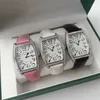 20% de réduction montre montre de luxe femmes réservoir Franck Muller femmes quartz diamant or rose platine visage carré dames en acier inoxydable cadeau élégant pour dame