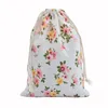 50pcs Linen Cotton Bag 10x14cm Muslin Cosmetics Gifts Jewelry Packaging Bags Cute Drawstring Gift Bag & Pouches1243U