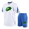 2024 NYA SUMMER CASUAL HERRENS PRINTED T-shirt Shorts Set Breattable Two-Piece Sportswear Gymkläder som kör bollsportkläder