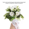Fleurs décoratives Roses Bouquet de mariée mariée verdure séchée pour Bouquets mariages artificiels