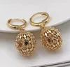 dangle earrings luxury Jewelry for women vintage inlaid hanging Creative Metal Carving Pattern Hollow Ball Pendant
